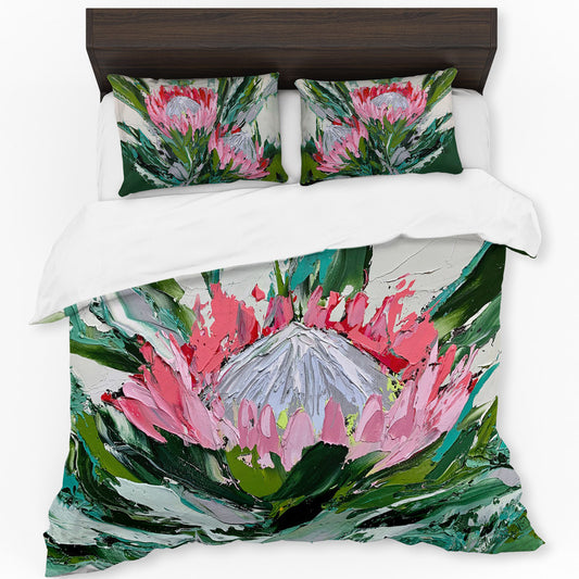 Abstract Single King Protea By Juanette Menderoi Duvet Cover Set