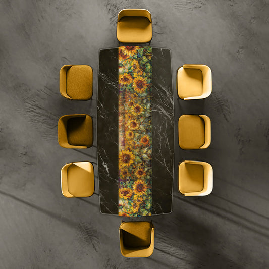 Abstract Sunflower Fields Table Runner