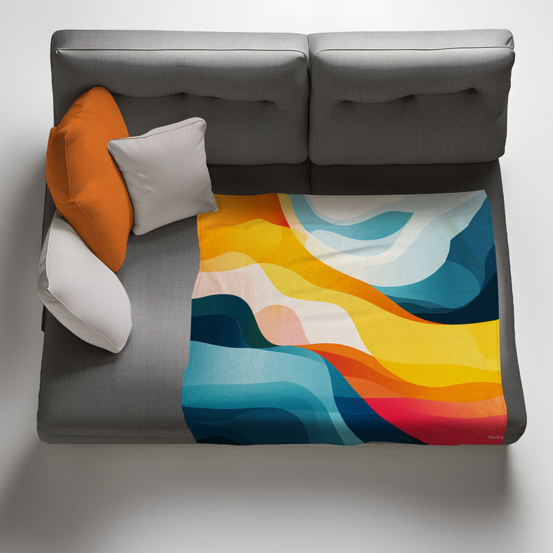 Abstract Sunset Light Weight Fleece Blanket by Wikus Schalkwyk