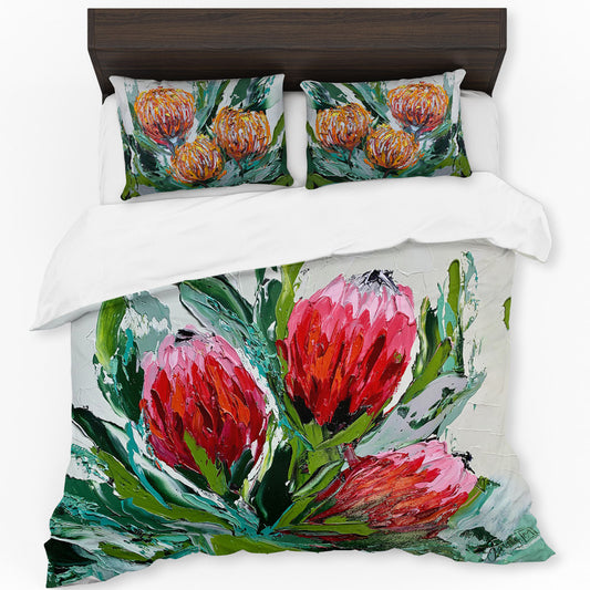 Abstract Trio Protea By Juanette Menderoi Duvet Cover Set