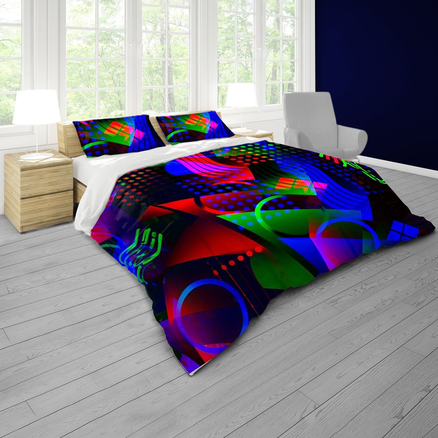 Abstract Aurora Flow Duvet Cover Set