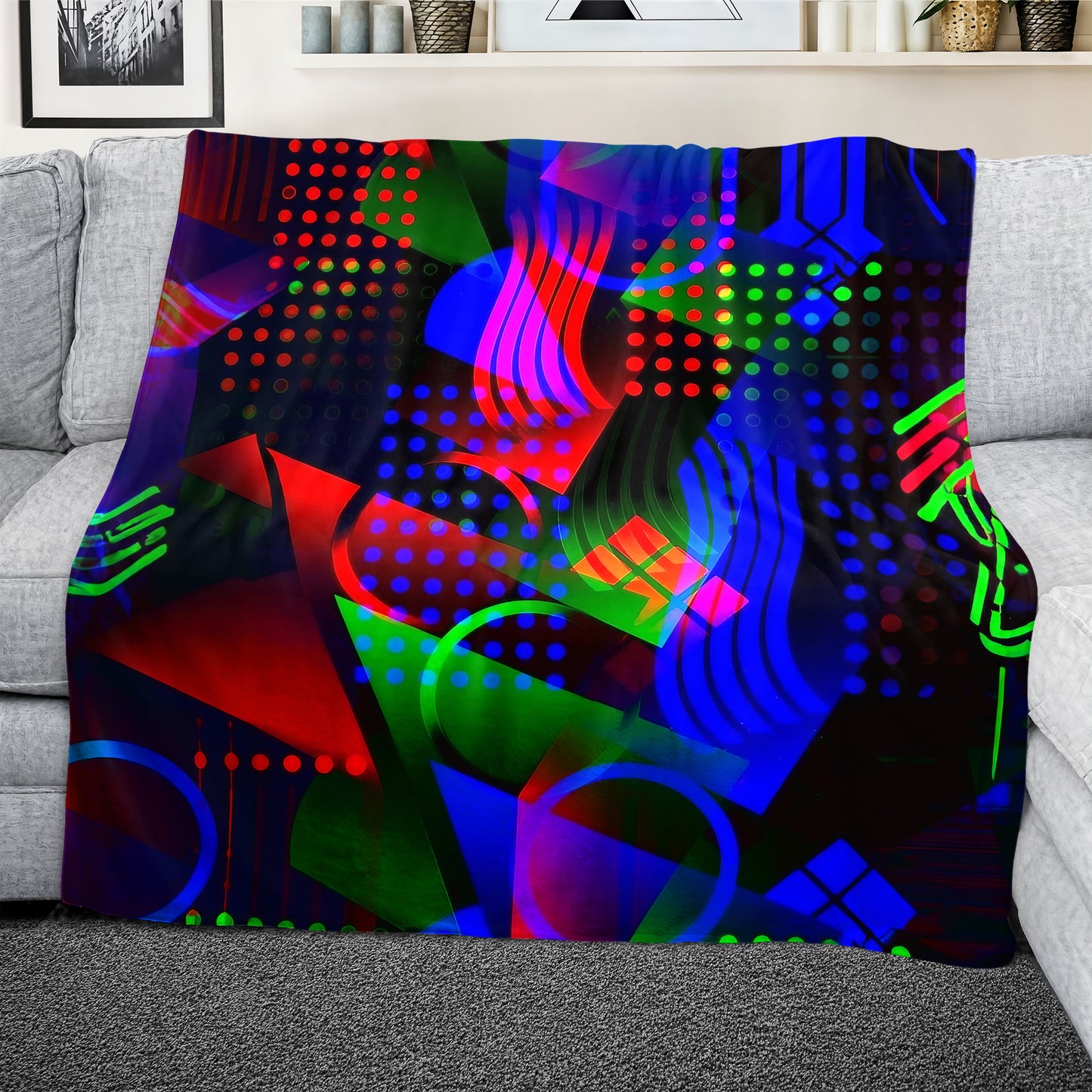 Abstract Aurora Flow Light Weight Fleece Blanket