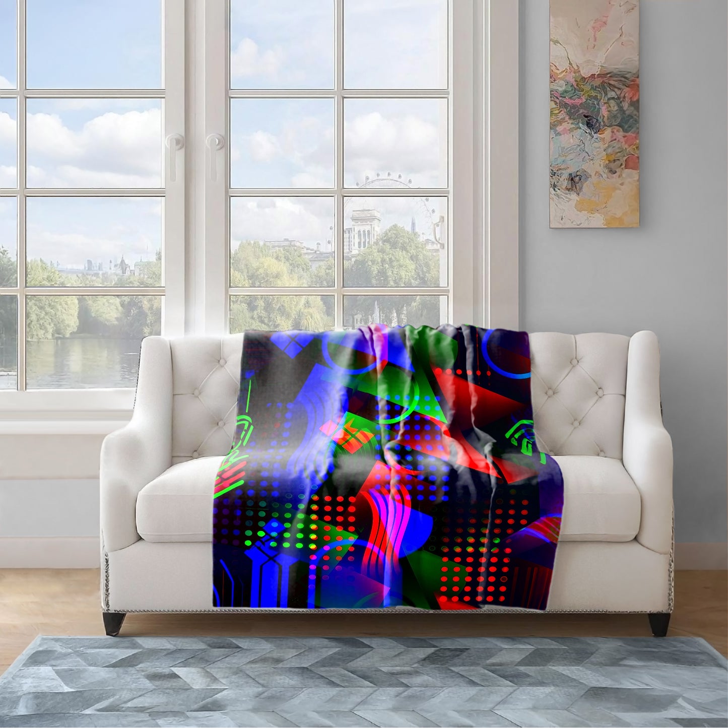 Abstract Aurora Flow Light Weight Fleece Blanket