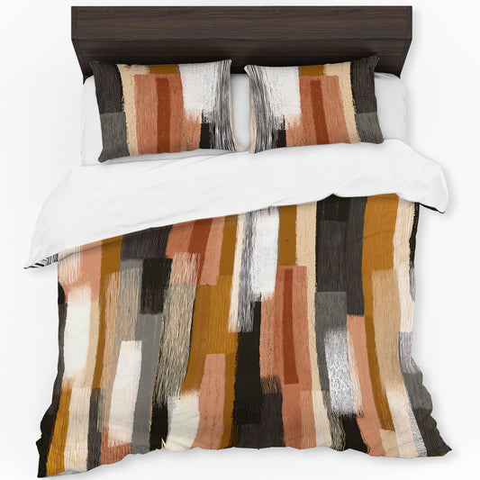 Abstract Blocks & Stripes Duvet Cover Set by Wikus Schalkwyk