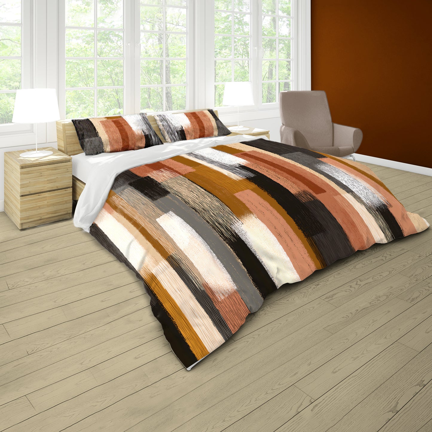 Abstract Blocks & Stripes Duvet Cover Set by Wikus Schalkwyk