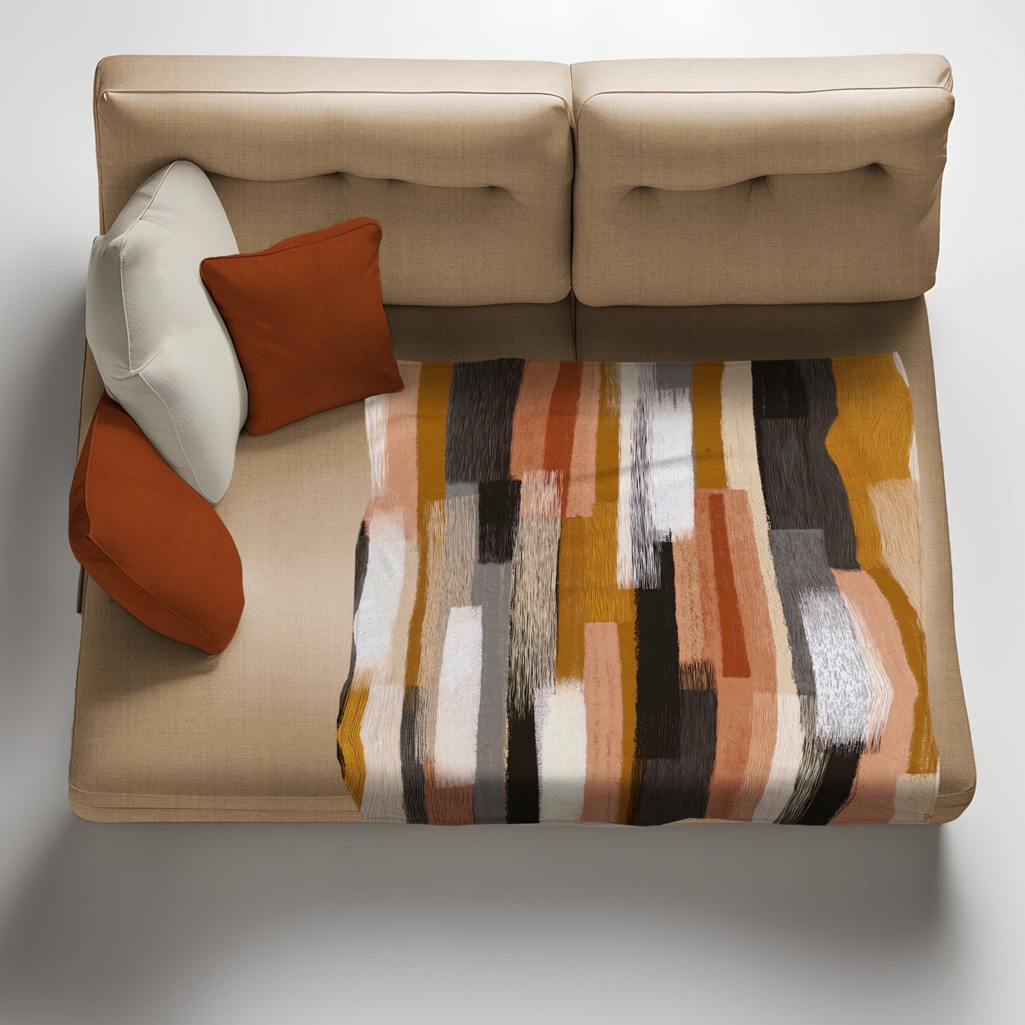 Abstract Blocks & Stripes Light Weight Fleece Blanket by Wikus Schalkwyk