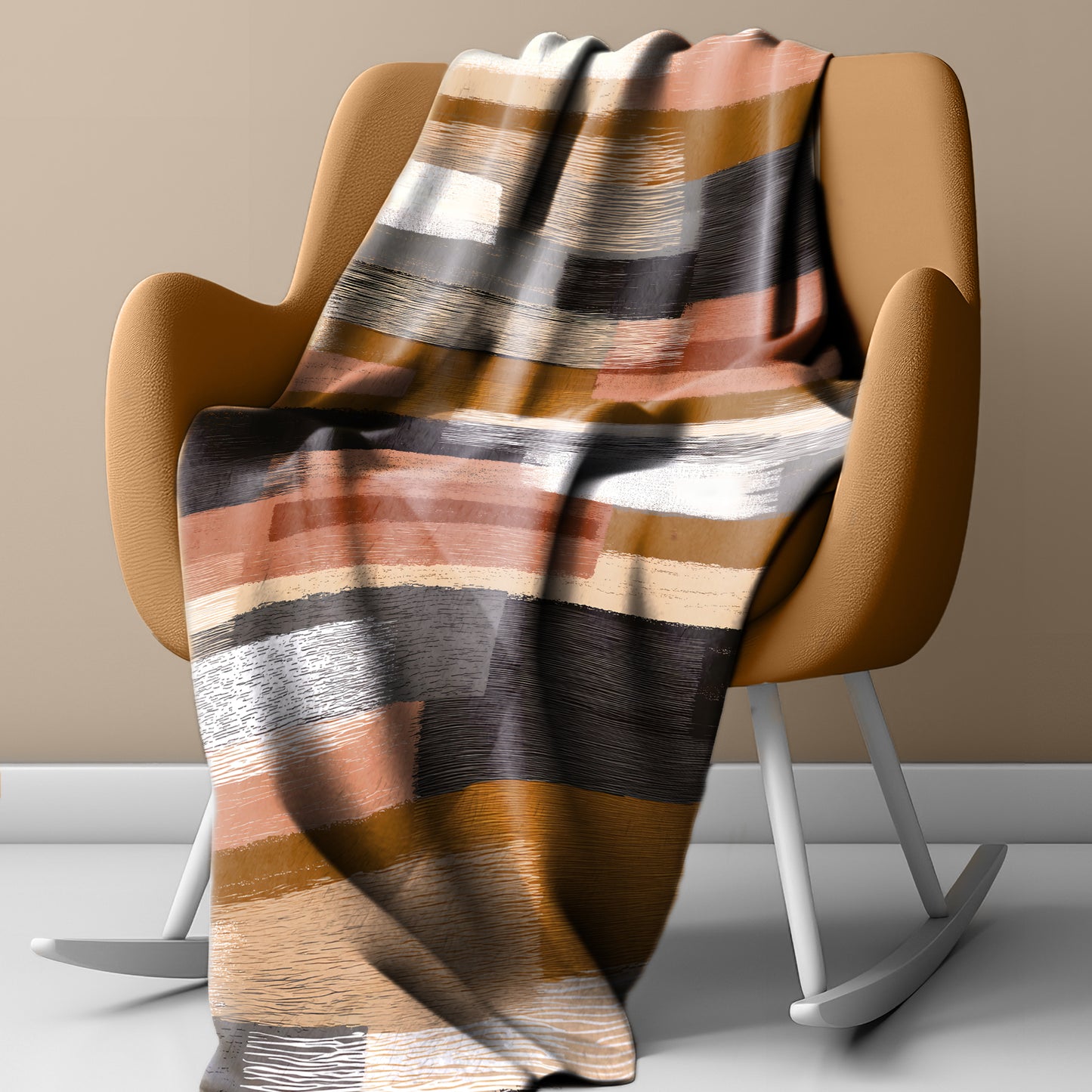 Abstract Blocks & Stripes Light Weight Fleece Blanket by Wikus Schalkwyk