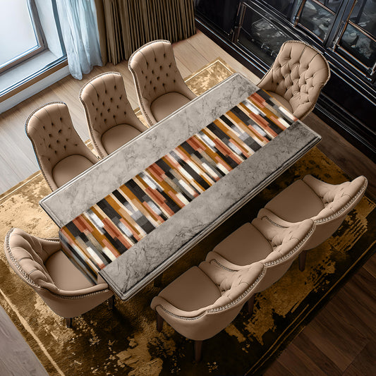 Abstract Blocks & Stripes Table Runner by Wikus Schalkwyk