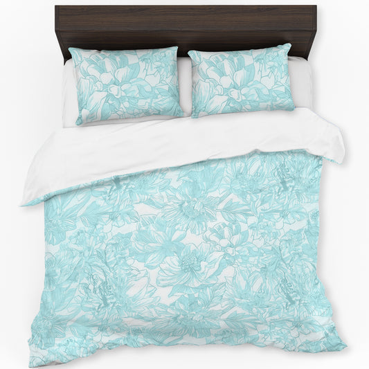 Abstract Blue Green Duvet Cover Set