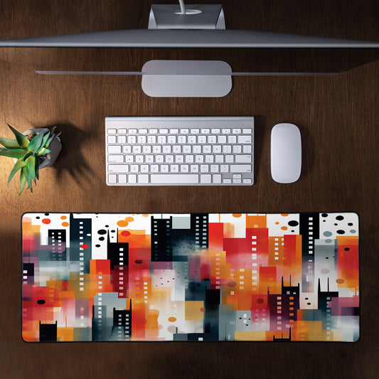 Abstract City Scape Large Desk Pad