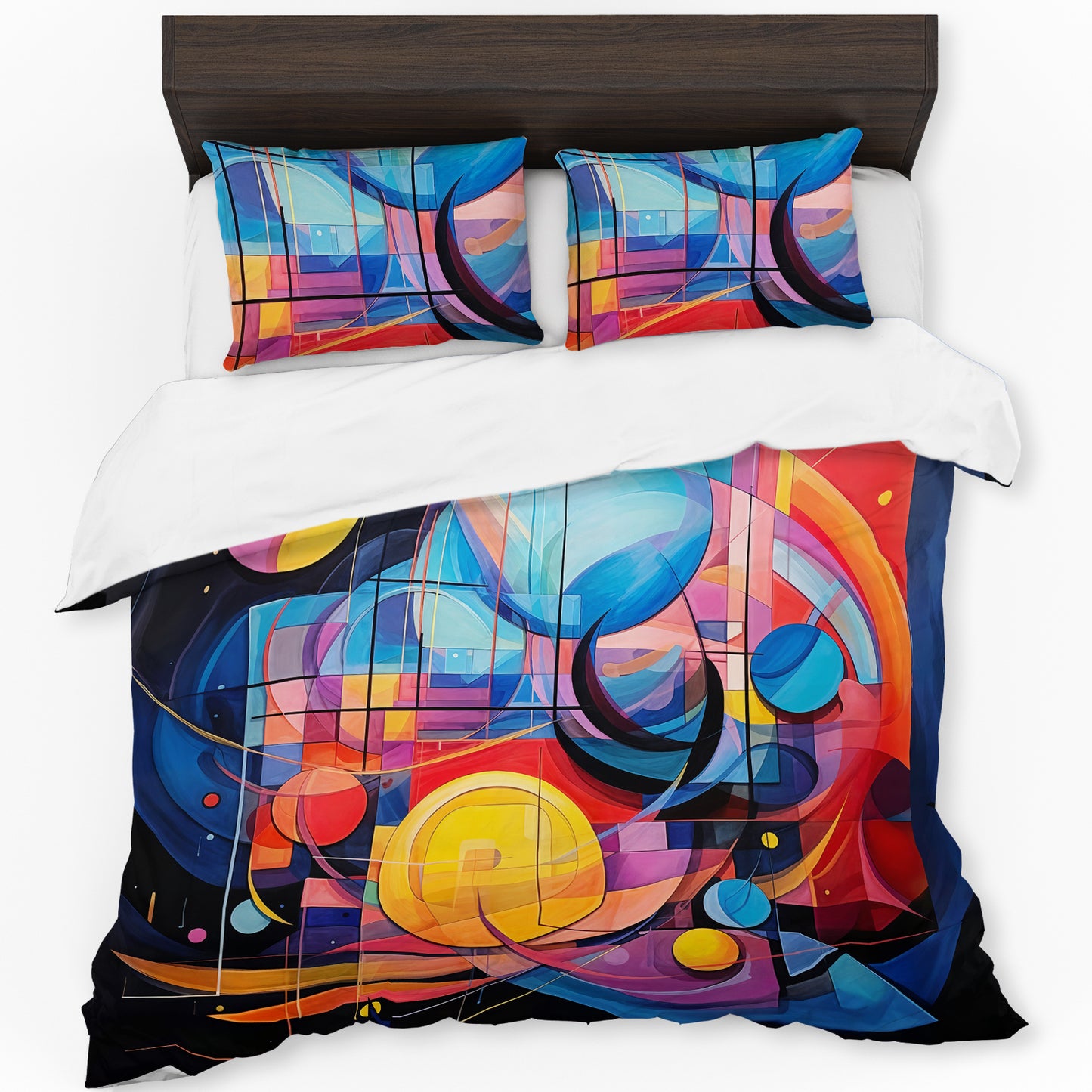 Abstract Collision Of Hues Duvet Cover Set