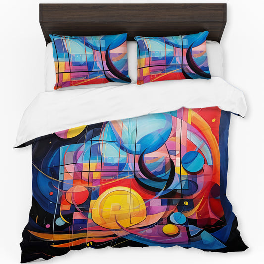 Abstract Collision Of Hues Duvet Cover Set