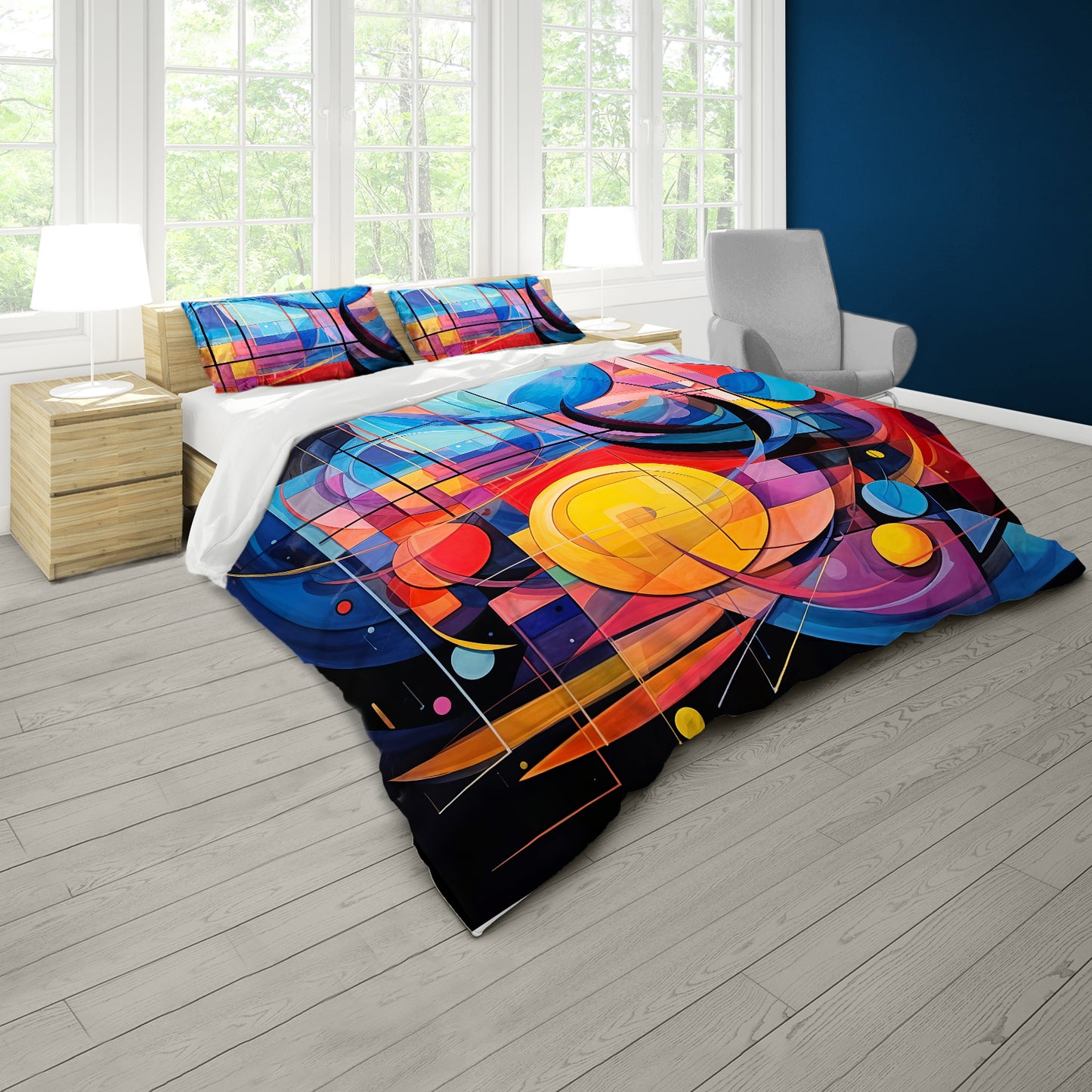 Abstract Collision Of Hues Duvet Cover Set