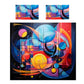 Abstract Collision Of Hues Duvet Cover Set