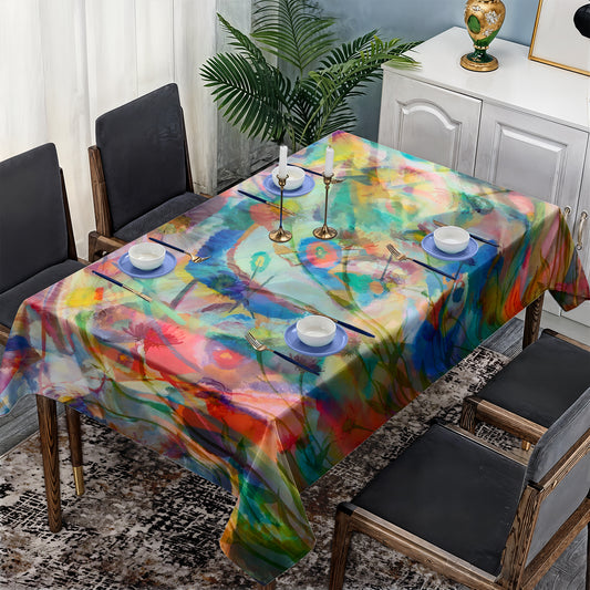 Abstract Colourful Flower Gorden Rectangle Tablecloth By Mark Van Vuuren