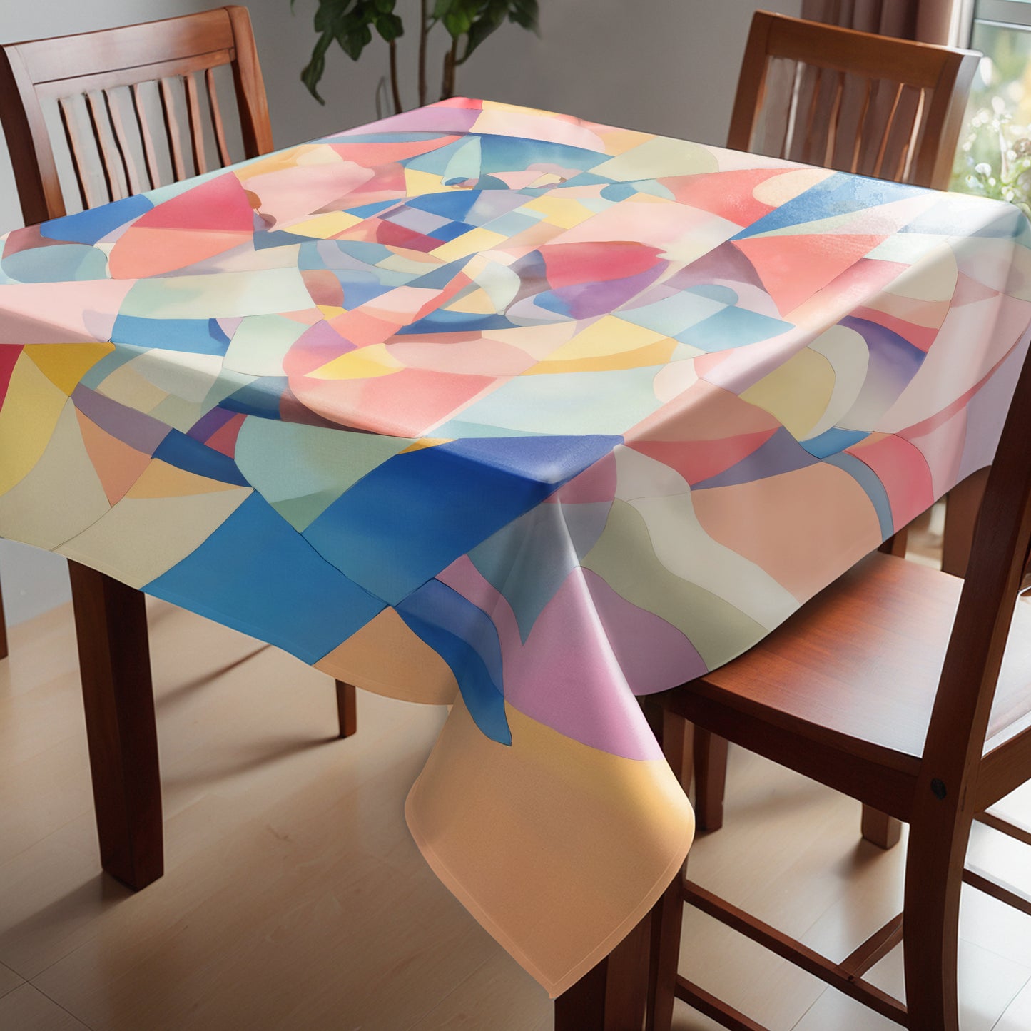 Abstract Cubism Square Tablecloth