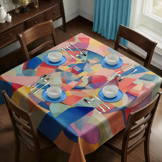 Abstract Cubism Square Tablecloth