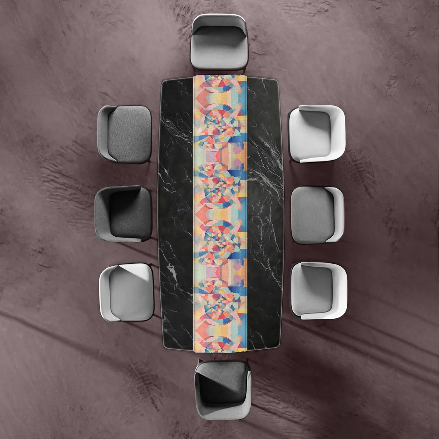 Abstract Cubism Table Runner