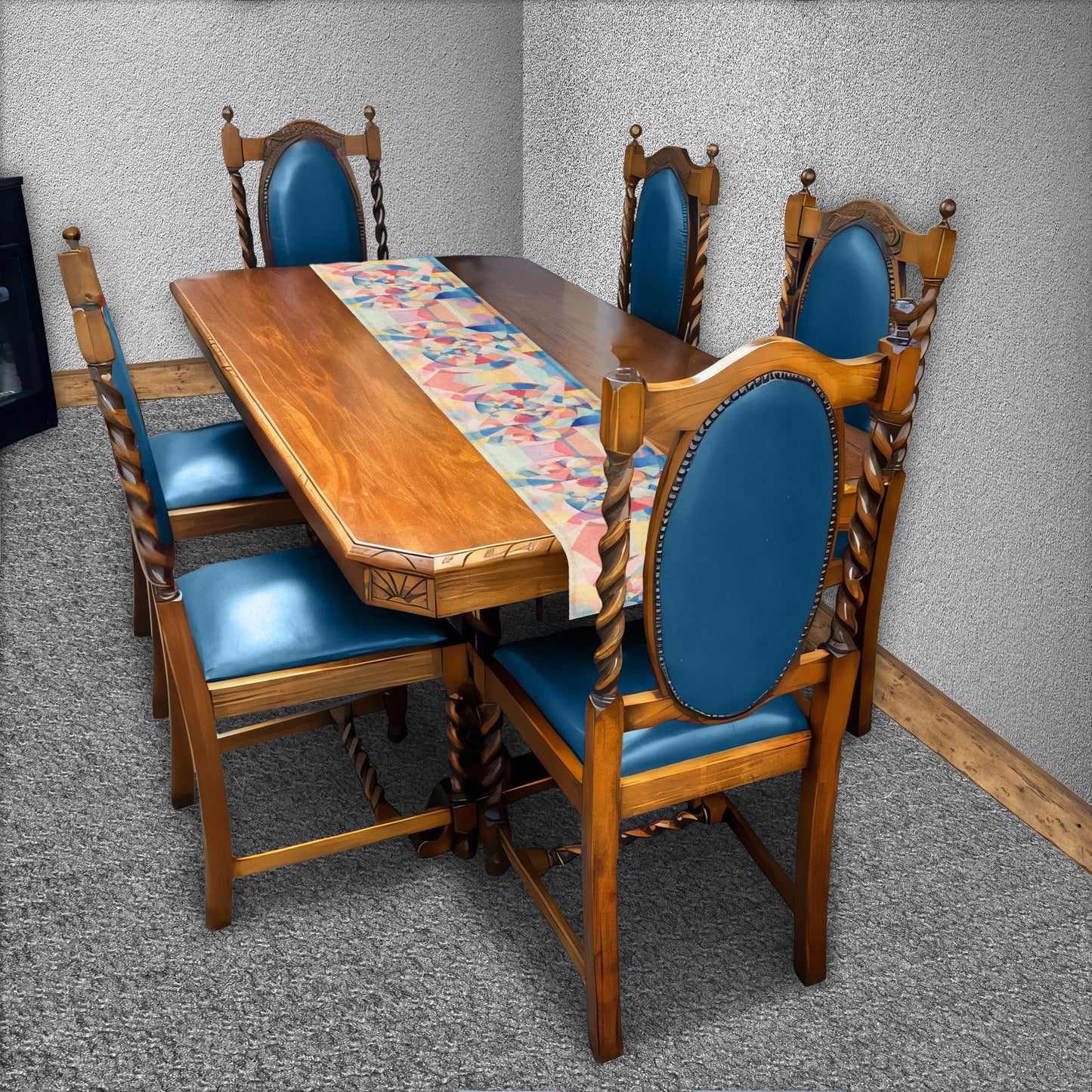 Abstract Cubism Table Runner