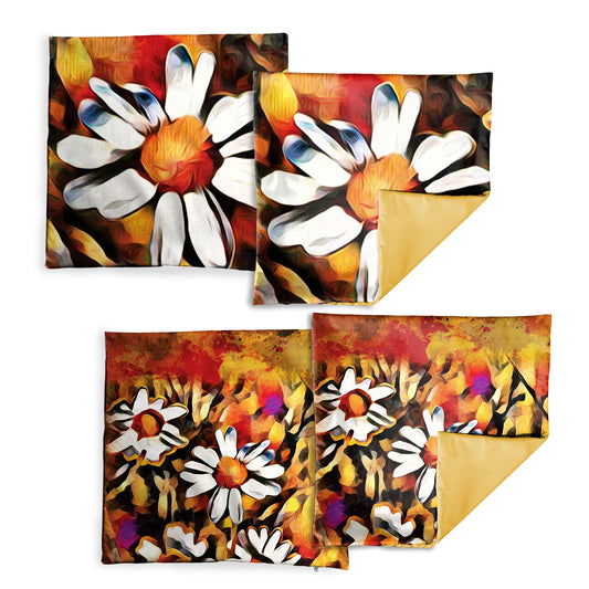 Abstract Daisies Luxury Scatter Covers (Set of 4)
