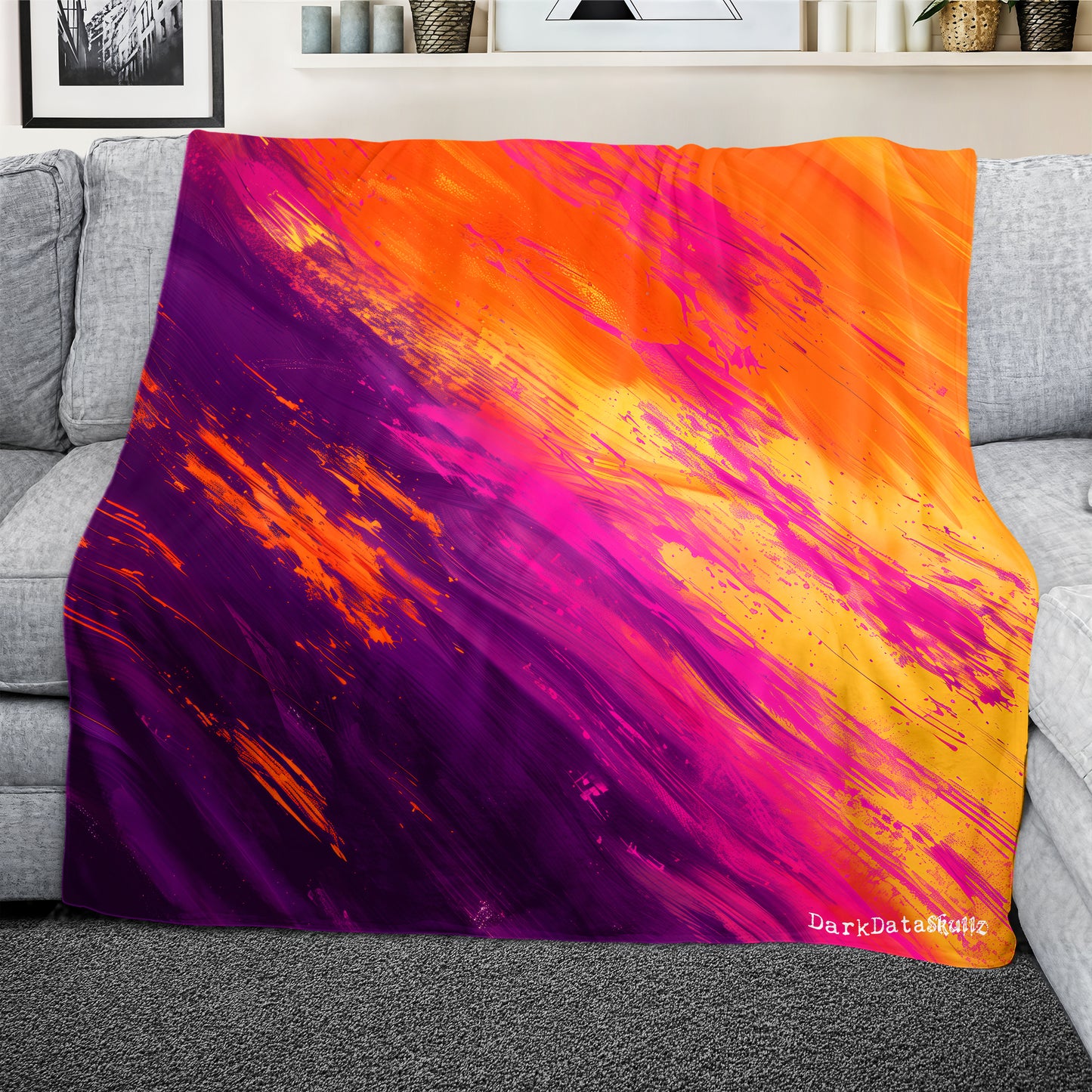 Abstract Fiery Strokes Light Weight Fleece by Wikus Schalkwyk