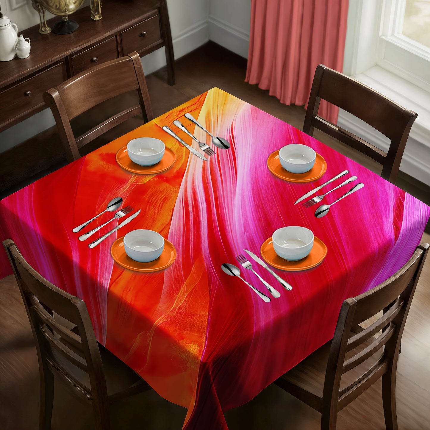 Abstract Fire Glow Square Tablecloth