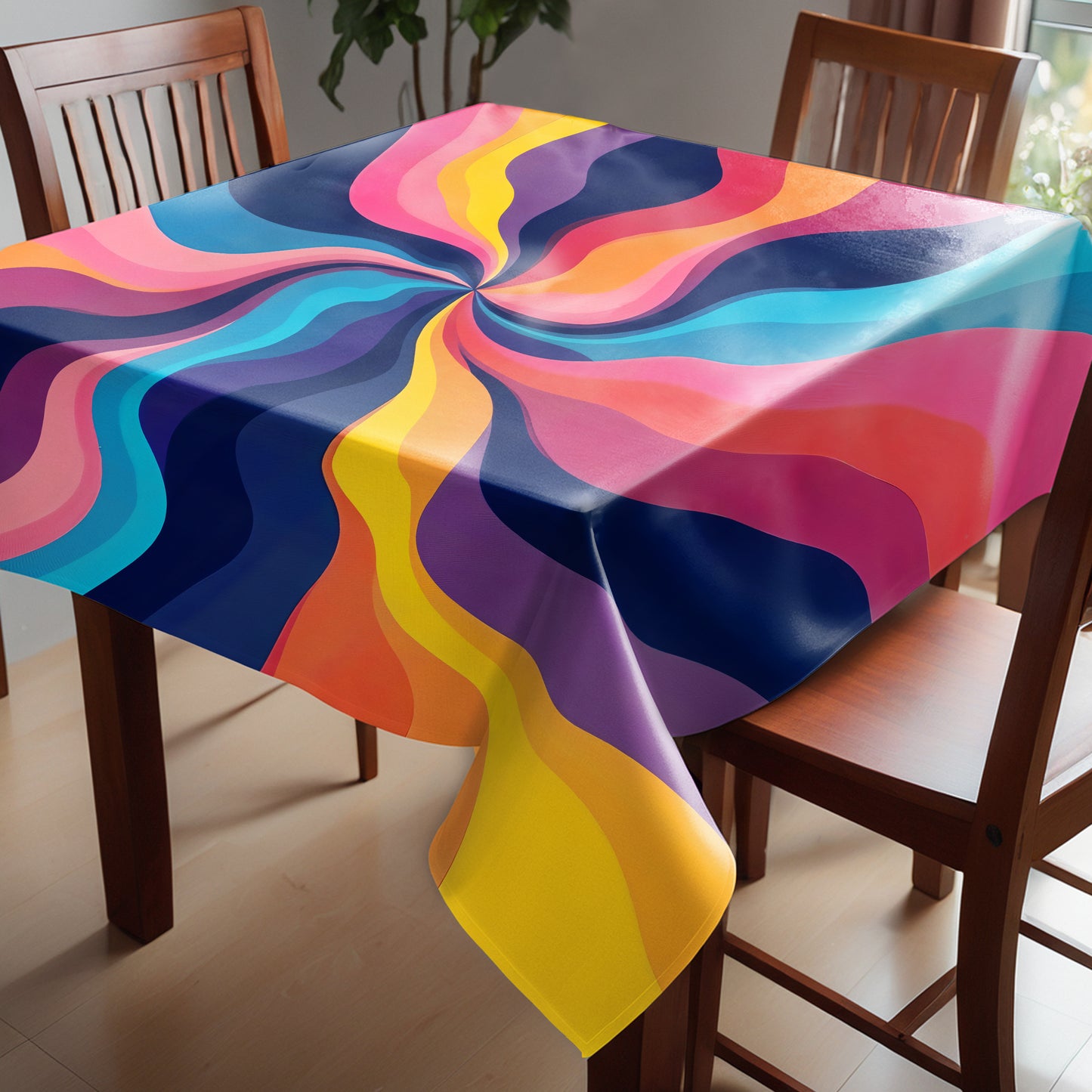 Abstract Flowing Colours Square Tablecloth