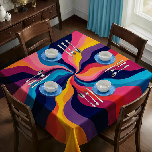 Abstract Flowing Colours Square Tablecloth