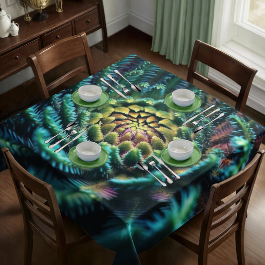 Abstract Fractal Spiral Square Tablecloth