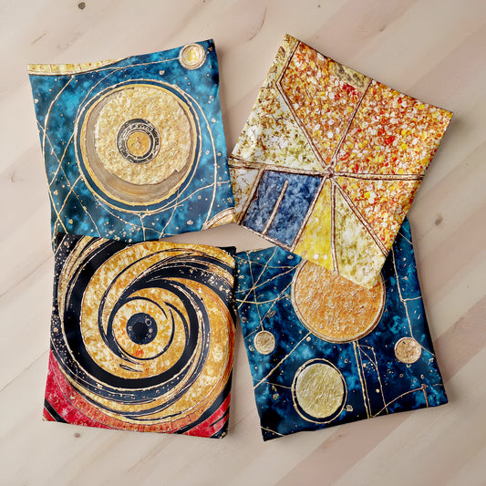 Abstract Gilded Tapestry Luxury Scatter Covers (Set of 4)