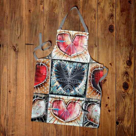Abstract Heart Medium Length Apron