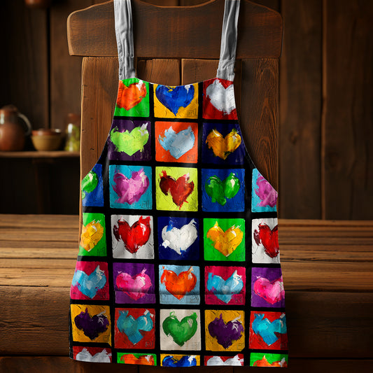 Abstract Heart Pattern by Juanette Menderoi Medium Length Apron
