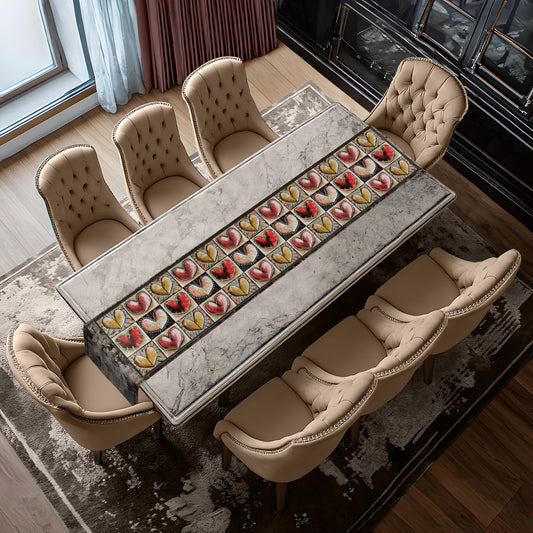 Abstract Heart Table Runner