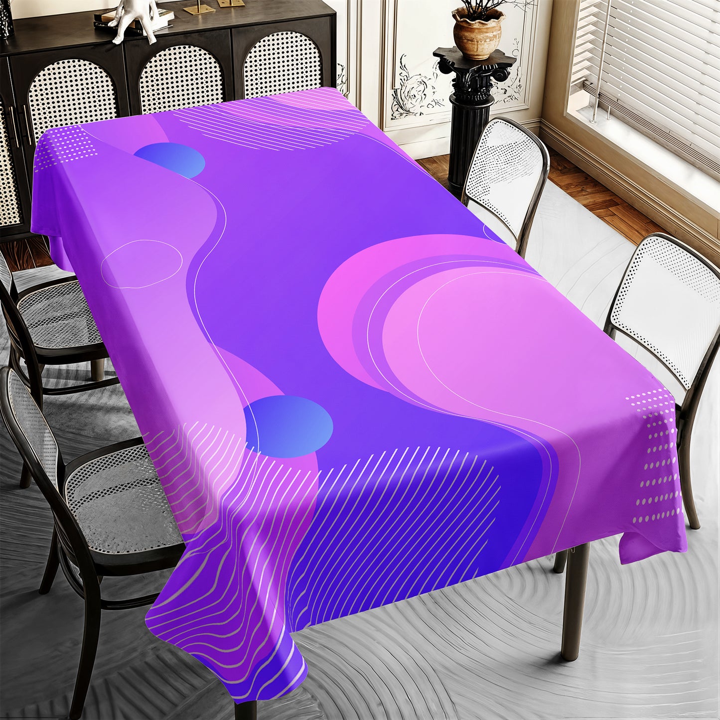 Abstract Lilac Rectangle Tablecloth