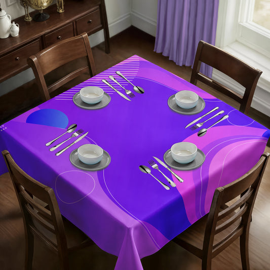 Abstract Lilac Shapes Square Tablecloth