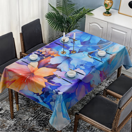 Abstract Lilies Rectangle Tablecloth