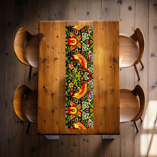Abstract Orange Birds 160cm Table Runner