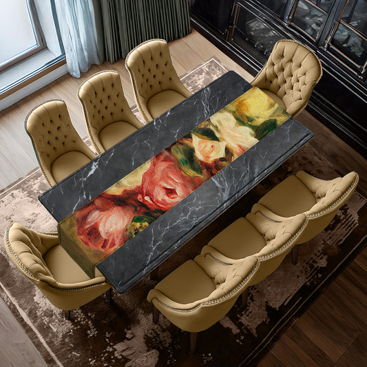Abstract Painted Flowers Table Runner By Mark van Vuuren