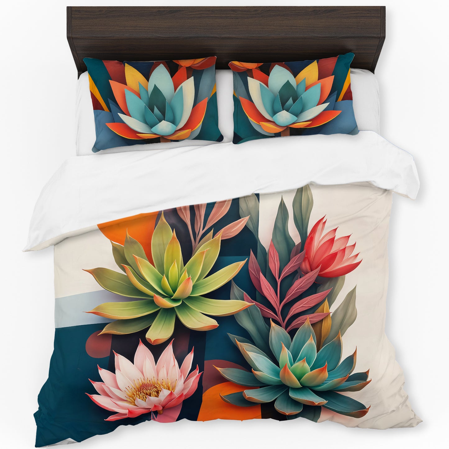 Abstract Protea Succulent Duvet Cover Set