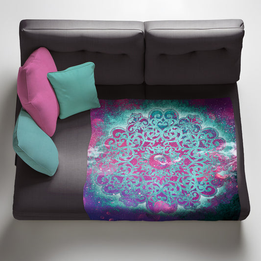 Abstract Round Pattern Galaxy Light Weight Fleece Blanket