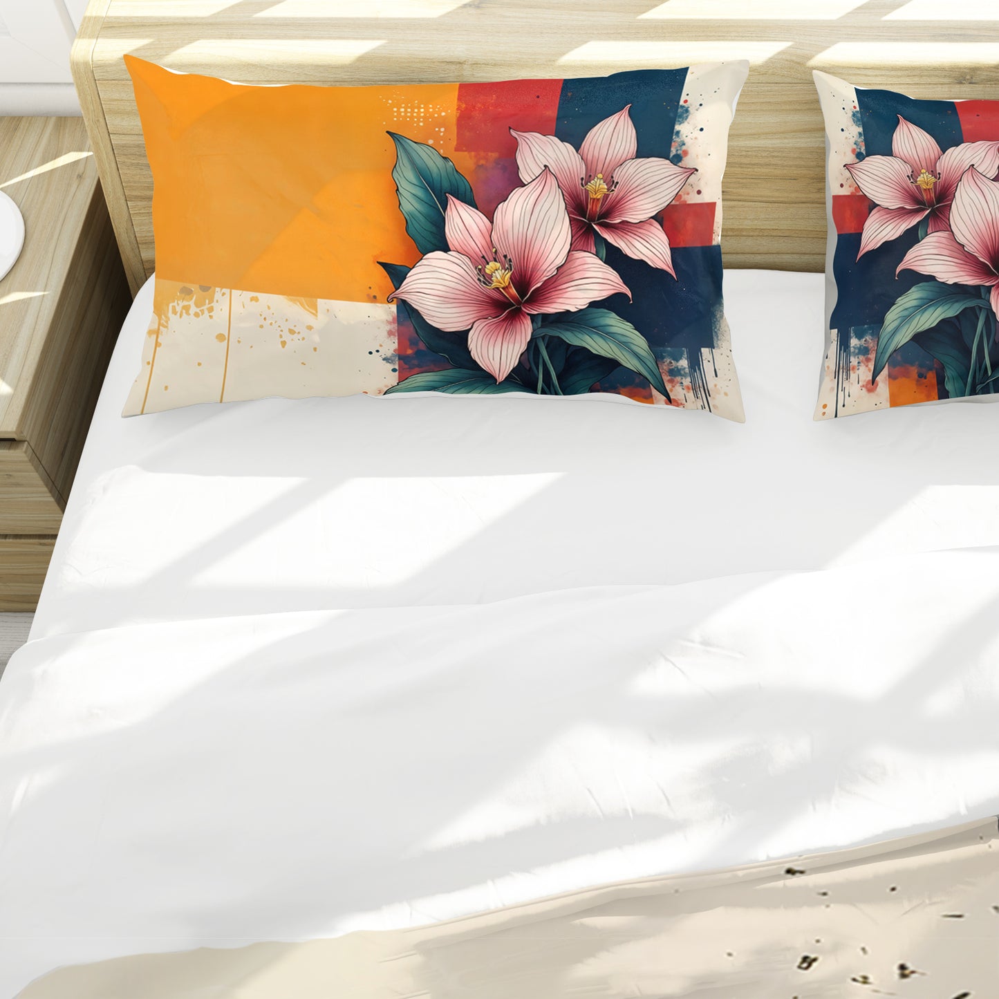 Abstract Sunset Lily Duvet Cover Set