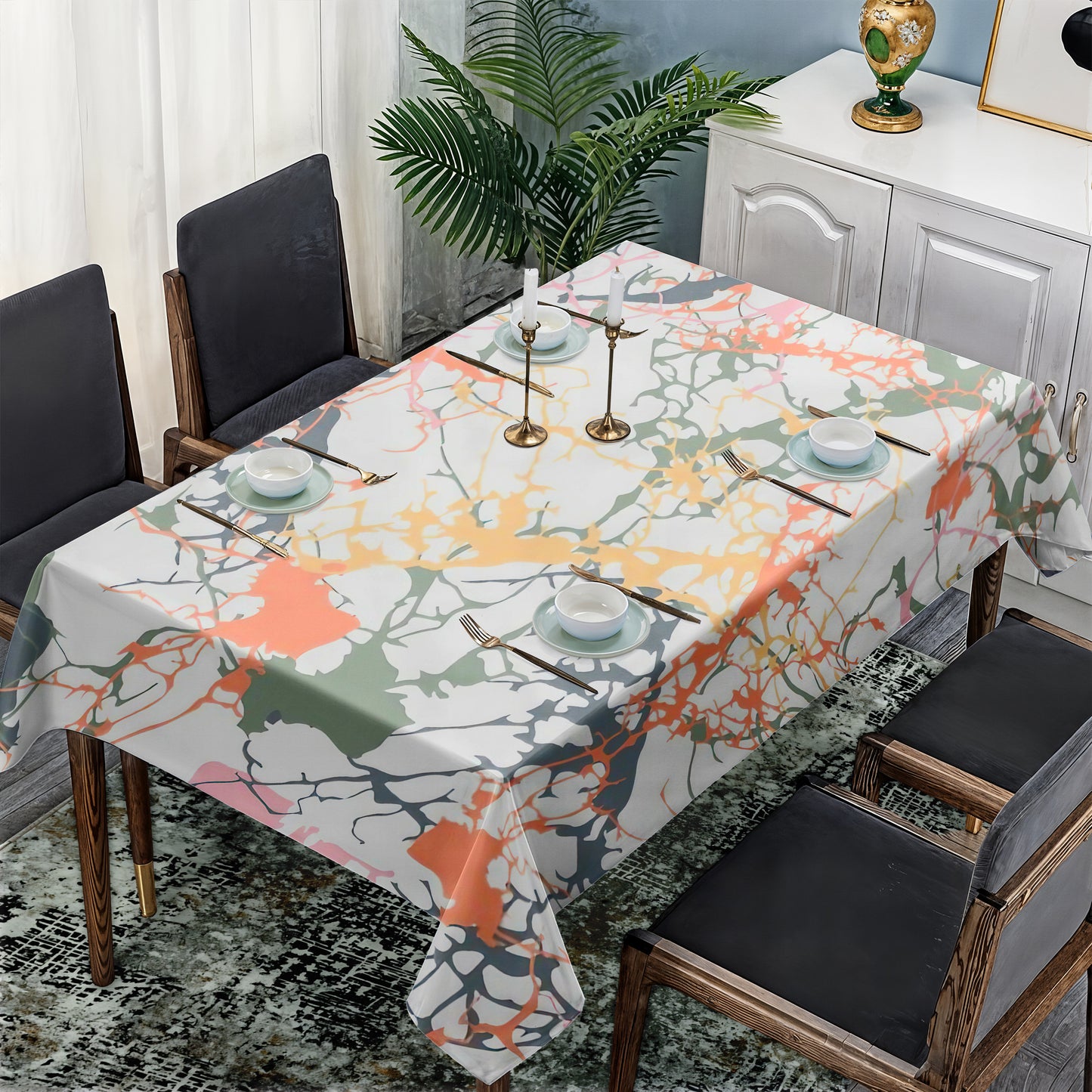 Abstract Veins Rectangle Tablecloth