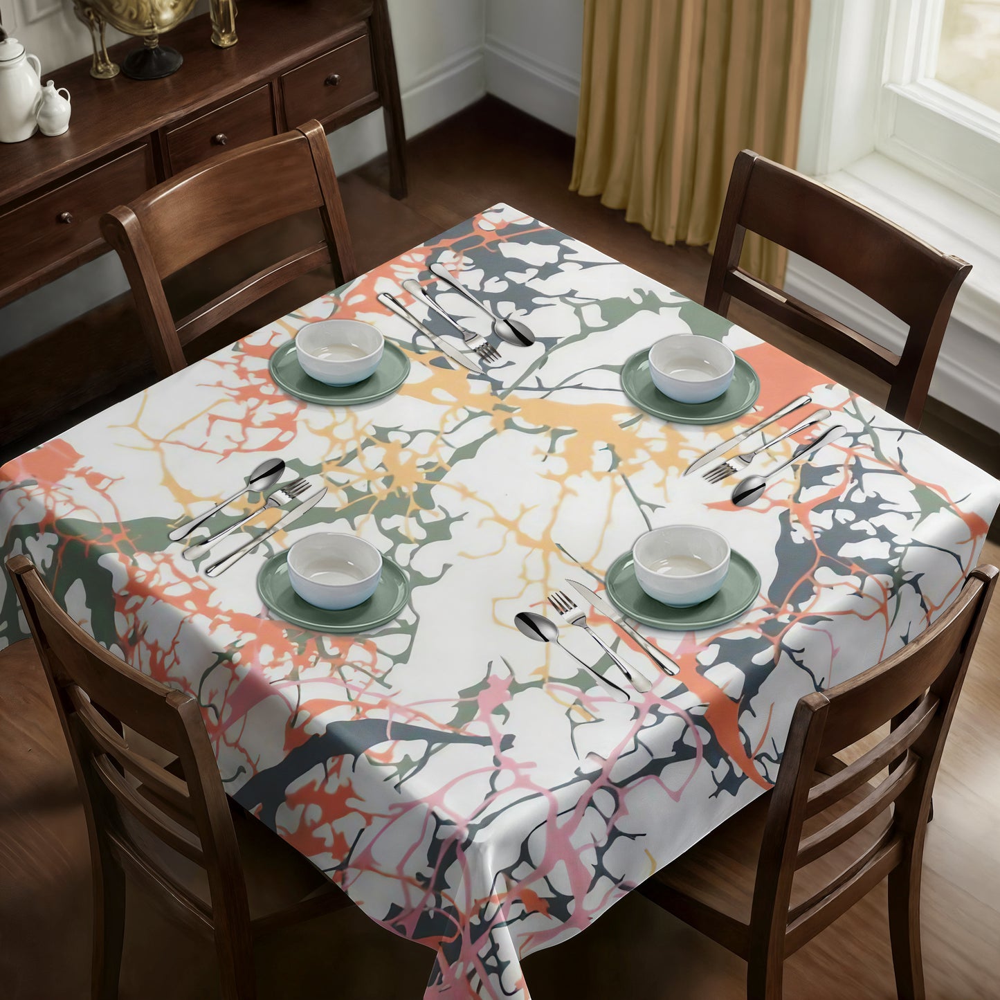 Abstract Veins Square Tablecloth