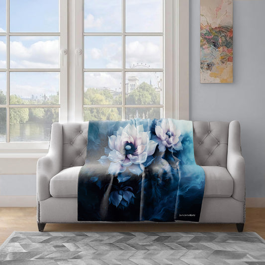 Abstract Flowers Light Weight Fleece Blanket by Wikus Schalkwyk