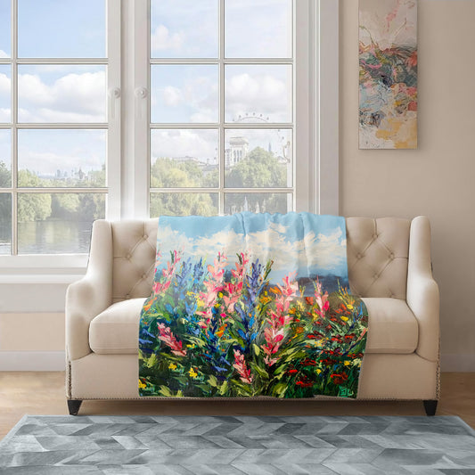 Abstract Fynbos Light Weight Fleece Blanket By Juanette Menderoi