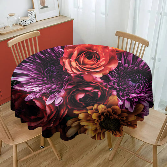 Abundant Flowers Round Tablecloth