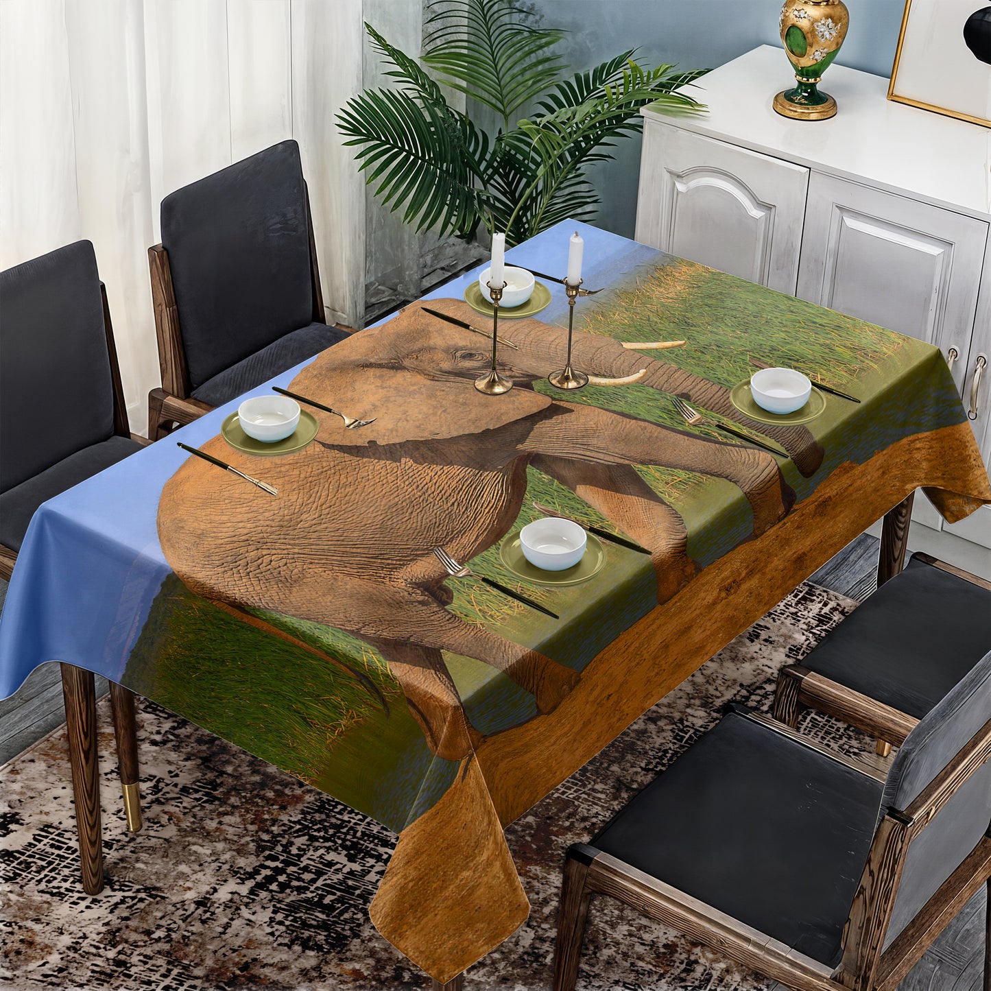 Addo Elephant Loxodonta By Fanie Heymans Rectangle Tablecloth