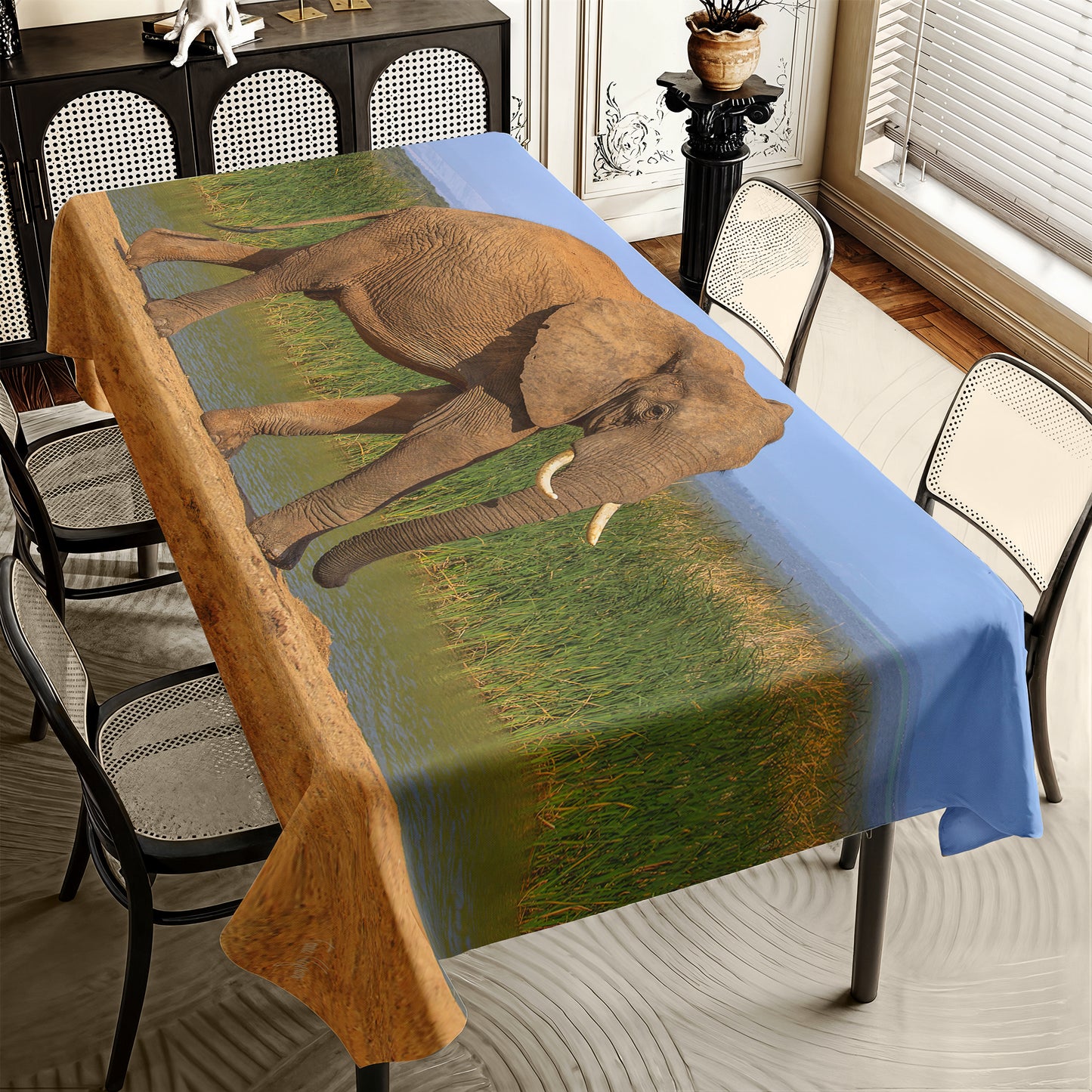 Addo Elephant Loxodonta By Fanie Heymans Rectangle Tablecloth