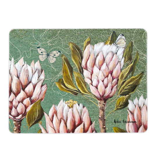 Olive Green Proteas Mouse Pad By Adele Geldenhuys