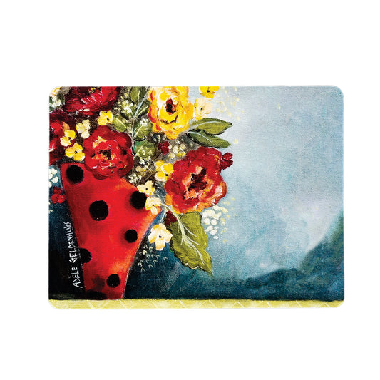 Red Flower Vase Mouse Pad By Adele Geldenhuys
